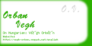 orban vegh business card